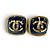 Orecchini quadrati Chanel L22 Metal Coco Mark Marrone D'oro