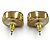 Orecchini quadrati Chanel L22 Metal Coco Mark Marrone D'oro - vista 3