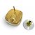 Orecchini quadrati Chanel L22 Metal Coco Mark Marrone D'oro - vista 5