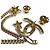 Spilla Chanel in metallo dorato Coco Mark Star con catena e strass D'oro - vista 3