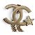 Spilla Chanel in metallo dorato Coco Mark Star con catena e strass D'oro - vista 4