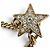 Spilla Chanel in metallo dorato Coco Mark Star con catena e strass D'oro - vista 5