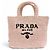Prada Kleine Crochet-Raffia-Tote-Bag Schwarz Pink