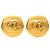 Orecchini a clip rotondi Chanel Gold CC placcati oro D'oro