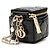 Pouch Cube Lady Dior in pelle vernita Cannage nera Micro Nero - vista 2
