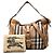 Burberry Beige Medium House Check Canvas Ashwood Hobo - view 7