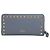 Valentino Blue Leather Rockstud Zip Around Long Wallet