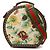 Bolso redondo Gucci de lona GG beige con banda Web y Flora