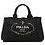 Tote bag Prada in tela Canapa logo nera Nero