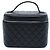 Borsa Vanity Chanel in pelle d'agnello matelassé nera con logo CC Nero