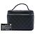 Borsa Vanity Chanel in pelle d'agnello matelassé nera con logo CC Nero - vista 7