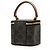 Céline Celine Mini Triomphe Vanity Case en toile enduite marron Marron foncé - vue 2