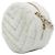 Clutch Redonda Chanel White CC Chevron de piel de oveja con cadena Blanco Crudo - vista 2