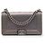 Chanel Gray Old Medium Iridescent Patent Boy Reverso Flap Marrone