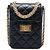 Chanel Reissue 2.55 Handyhalter aus schwarzem gestepptem Kalbsleder mit Kette