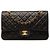 Chanel Black Medium Classic Lambskin Double Flap Nero
