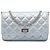 Chanel Silver Reissue 2.55 Quilted Metallic Aged Calfskin Wallet on Chain Argento
