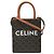 Céline Celine Mini Triomphe Coated Canvas Vertical Cabas Satchel Marrón Castaño Marrón oscuro