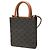 Céline Celine Mini Triomphe Coated Canvas Vertical Cabas Satchel Marrón Castaño Marrón oscuro - vista 2