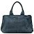 Borsa Tote Prada in Denim Blu con Logo Canapa