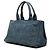 Borsa Tote Prada in Denim Blu con Logo Canapa - vista 2