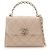 Borsa Chanel Brown Nano CC Quilted Caviar Coco Top Handle Bag Marrone Beige