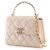 Borsa Chanel Brown Nano CC Quilted Caviar Coco Top Handle Bag Marrone Beige - vista 3