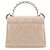 Borsa Chanel Brown Nano CC Quilted Caviar Coco Top Handle Bag Marrone Beige - vista 4
