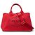 Borsa Tote Prada in tela Canapa rossa con logo Rosso