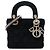 Dior Black Mini Velvet Cannage Lady Dior Nero