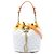Bolsa Bucket Chanel White Paris Cuba CC em pele de cordeiro acolchoada com corrente Branco