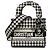 Dior White Mini Embroidered Canvas Houndstooth Lady D Lite Weiß