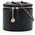 Vanity Necessaire Chanel in pelle di agnello matelassé nera con catena e ciondolo Nero