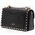 Valentino Bolsa Tiracolo Rockstud em couro preto, pequena, com fecho e corrente - vista 2