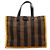 Fendi Tote aus braunem Pequin Canvas
