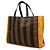 Fendi Tote aus braunem Pequin Canvas - Ansicht 2