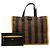 Fendi Tote aus braunem Pequin Canvas - Ansicht 7
