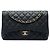 Chanel Black Jumbo Classic Caviar Double Flap Negro