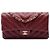 Chanel Red Medium Classic Chevron Calfskin Pleated Double Flap Marrone Rosso