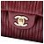 Chanel Red Medium Classic Chevron Calfskin Pleated Double Flap Marrone Rosso - vista 5
