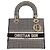 Dior Black Medium Embroidered Canvas Houndstooth Lady D Lite Schwarz