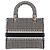 Dior Black Medium Embroidered Canvas Houndstooth Lady D Lite Schwarz - Ansicht 4