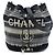 Borsa a secchiello Deauville a coulisse in tela grigia e lana a righe Chanel Marrone Grigio antracite
