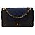 Chanel Blue Small Bicolor Quilted Grosgrain Satin Small Mademoiselle Double Flap