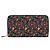 Givenchy Black Leather Floral Print Zip Around Wallet