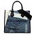 Borsa Shopper Dolce & Gabbana in Denim Blu Patchwork Logo