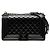 Chanel Black Old Medium Quilted Patent Acrylic Boy Flap Nero