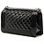 Chanel Black Old Medium Quilted Patent Acrylic Boy Flap Nero - vista 2