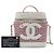 Vanity Beauty Case Chanel in Tweed Rosso e Pelle di Agnello CC - vista 7