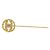 Spilla Chanel in metallo dorato con strass D'oro